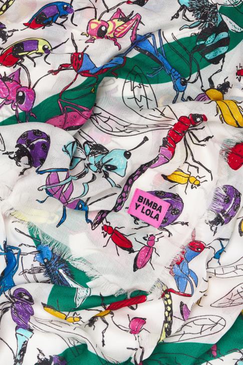 Bimba Y Lola насекоми и лого шал мръсно бял аксесоари 28R6R641