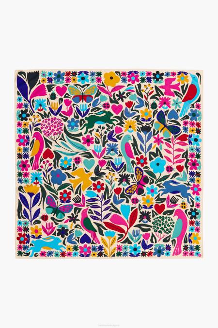 Bimba Y Lola животински шал с цветя аксесоари сметана 28R6R648