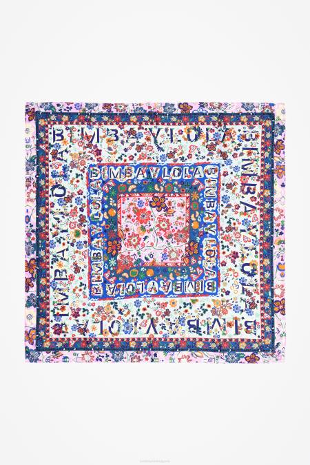 Bimba Y Lola шал с цветя и лого аксесоари вода 28R6R654