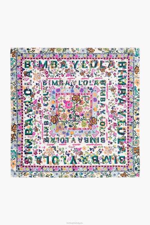Bimba Y Lola шал с лого на цветя бяло аксесоари 28R6R655