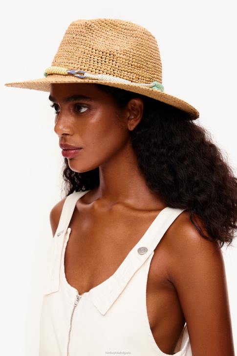 Bimba Y Lola шапка от светла рафия естествено аксесоари 28R6R863