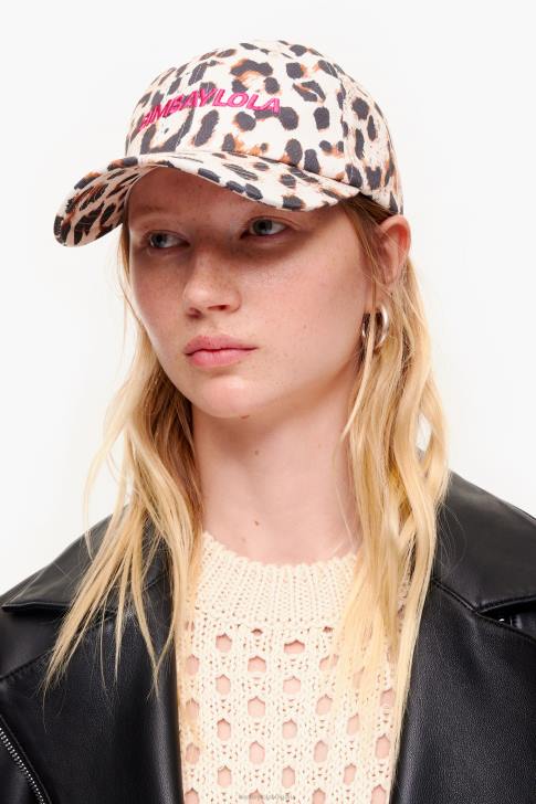 Bimba Y Lola памучна шапка с леопардов принт естествено аксесоари 28R6R867