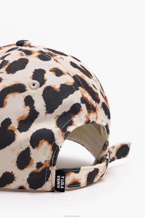 Bimba Y Lola памучна шапка с леопардов принт естествено аксесоари 28R6R867