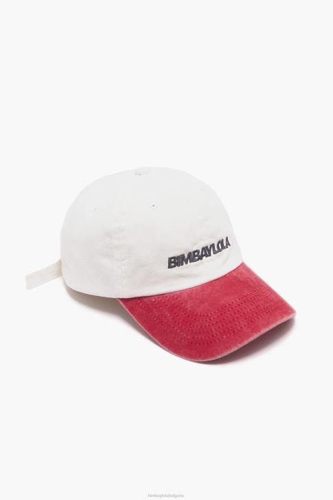 Bimba Y Lola двуцветна памучна шапка бяло аксесоари 28R6R872