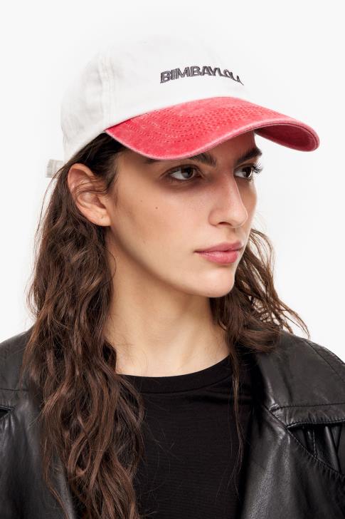 Bimba Y Lola двуцветна памучна шапка бяло аксесоари 28R6R872