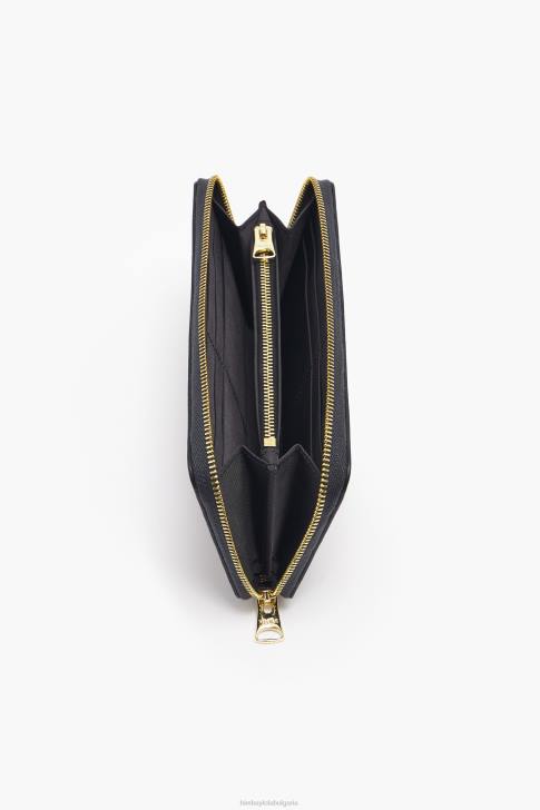 Bimba Y Lola кожен портфейл с малки сърца черен аксесоари 28R6R1066