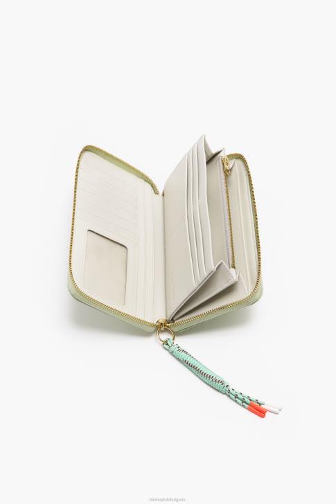 Bimba Y Lola пастелен кожен портфейл за книги зелено аксесоари 28R6R1069