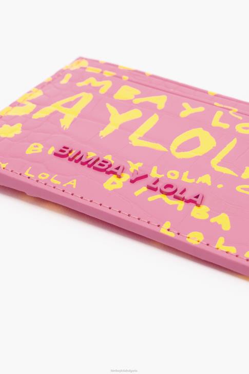 Bimba Y Lola държач за карта с крокодилски принт розово аксесоари 28R6R1130