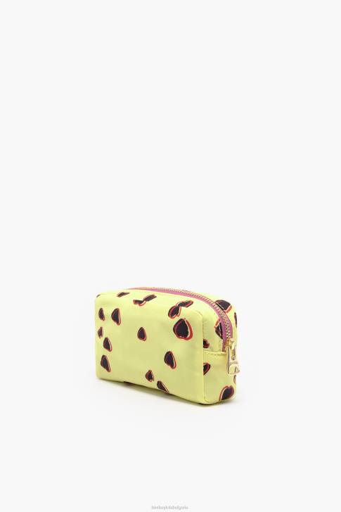 Bimba Y Lola малък правоъгълен куфар за грим с щампа на сърца жълто аксесоари 28R6R1081