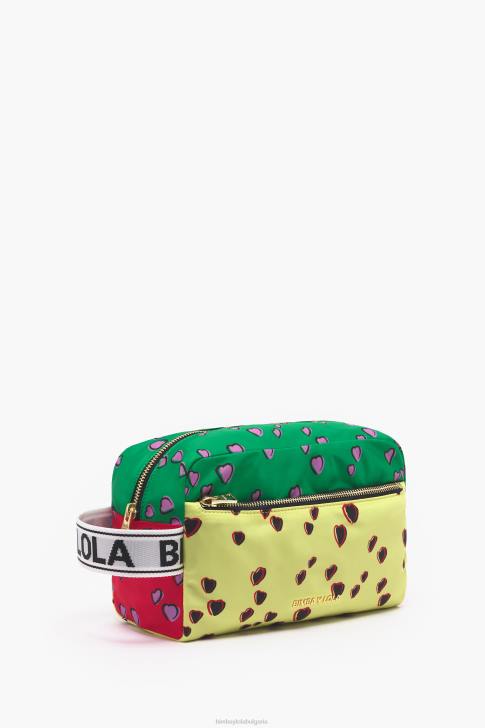 Bimba Y Lola голям правоъгълен куфар за грим с щампа на сърца жълто аксесоари 28R6R1086