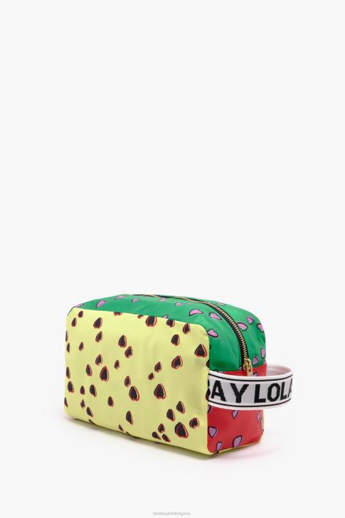 Bimba Y Lola голям правоъгълен куфар за грим с щампа на сърца жълто аксесоари 28R6R1086