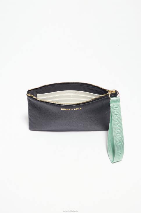 Bimba Y Lola кожен плосък калъф за гримове черен аксесоари 28R6R1095
