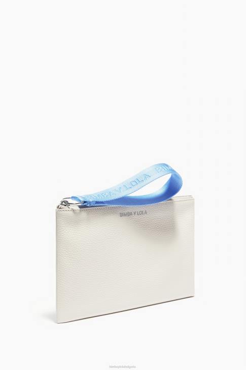 Bimba Y Lola кожен плосък калъф за гримове бяло аксесоари 28R6R1096