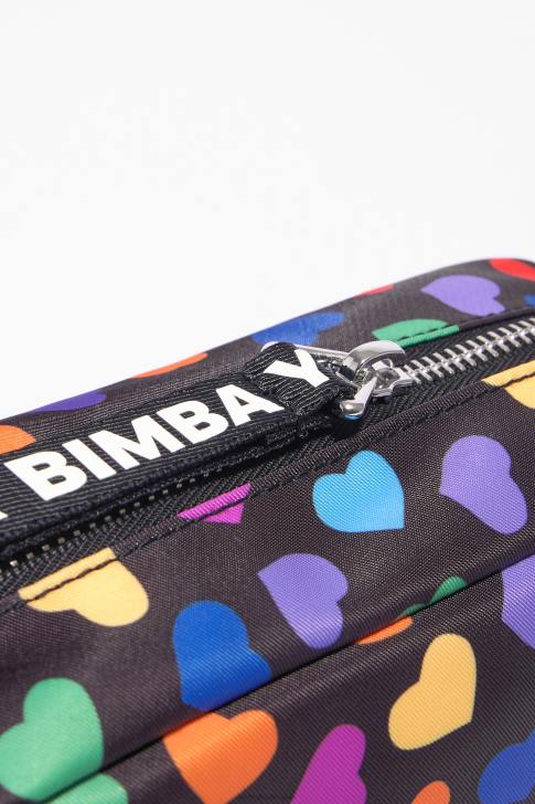 Bimba Y Lola найлонов калъф за грим тип полумесец с принт на сърца черен аксесоари 28R6R1118