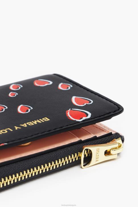 Bimba Y Lola кожена чанта с малки сърца черен аксесоари 28R6R1002