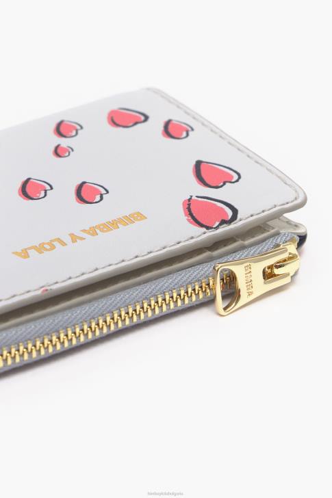 Bimba Y Lola кожена чанта с малки сърца сиво аксесоари 28R6R1003