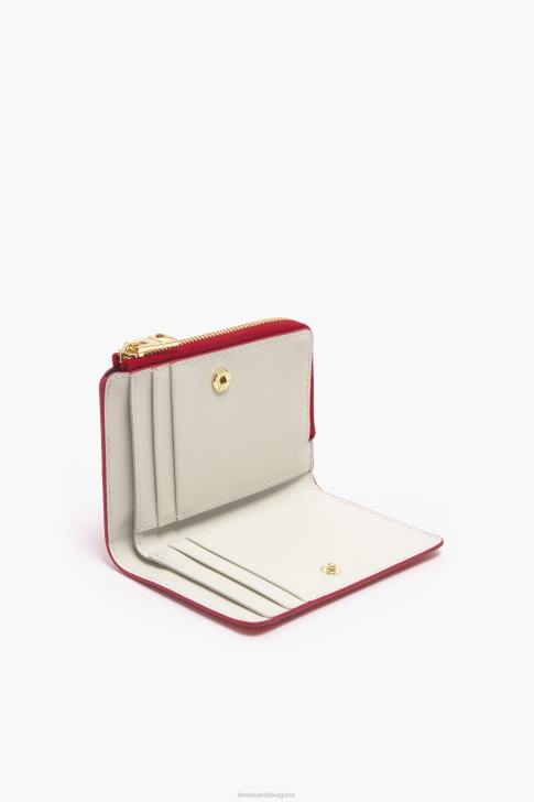 Bimba Y Lola кожено правоъгълно портмоне с малки сърца червен аксесоари 28R6R1004