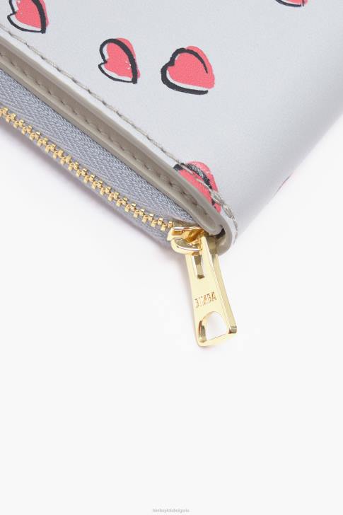 Bimba Y Lola кожена чанта с малки сърца сиво аксесоари 28R6R1010