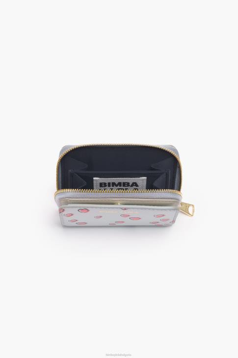 Bimba Y Lola кожена чанта с малки сърца сиво аксесоари 28R6R1010