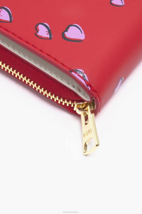 Bimba Y Lola кожена чанта с щампа на малки сърца червен аксесоари 28R6R1011