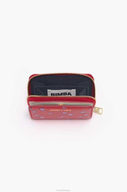 Bimba Y Lola кожена чанта с щампа на малки сърца червен аксесоари 28R6R1011