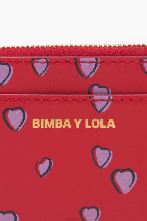 Bimba Y Lola кожена чанта с малки сърца червен аксесоари 28R6R1012