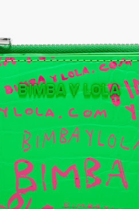 Bimba Y Lola правоъгълна чанта с крокодилски принт зелено аксесоари 28R6R1037