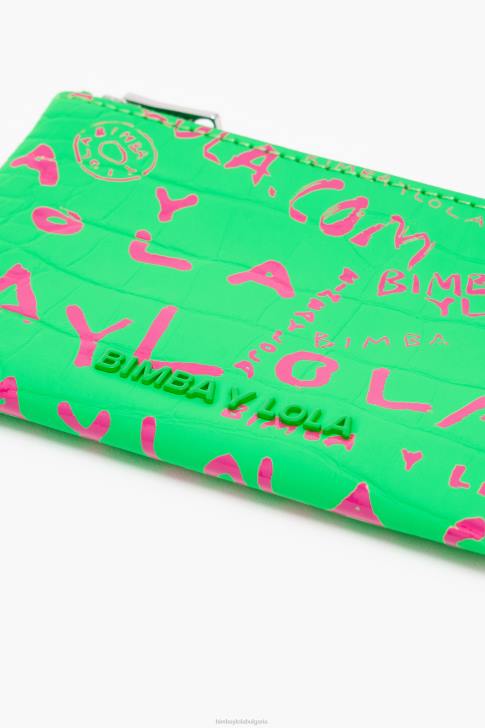 Bimba Y Lola портмоне с правоъгълна щампа на крокодил зелено аксесоари 28R6R1040