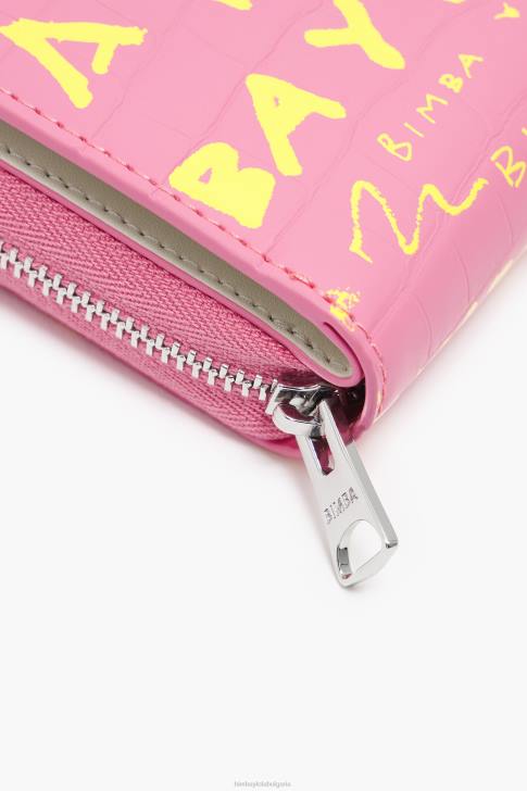 Bimba Y Lola портмоне с капак с крокодилски принт розово аксесоари 28R6R1044
