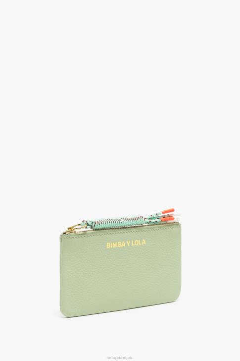 Bimba Y Lola пастелна кожена правоъгълна чанта за монети зелено аксесоари 28R6R990