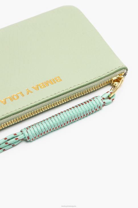 Bimba Y Lola пастелна кожена правоъгълна чанта за монети зелено аксесоари 28R6R990
