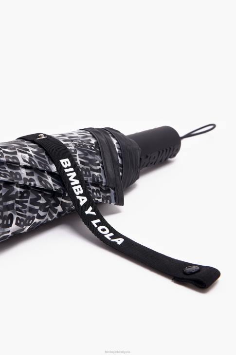 Bimba Y Lola винилов чадър с лого черен аксесоари 28R6R960