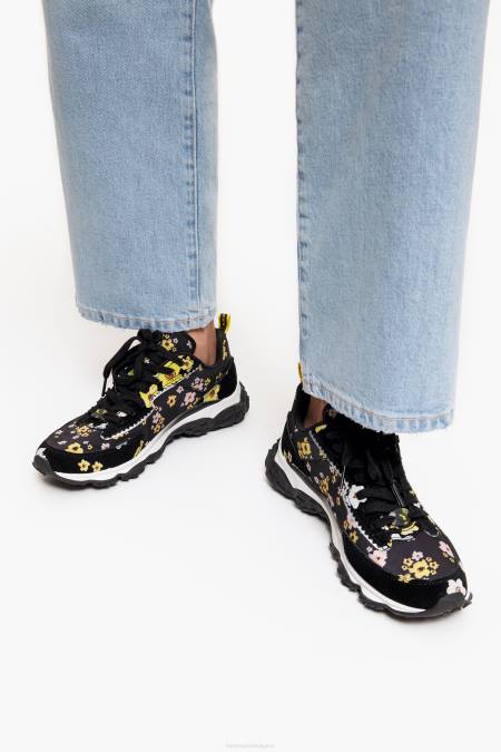 Bimba Y Lola маратонка pulpo runner с акрилни цветя крачна война черен 28R6R544