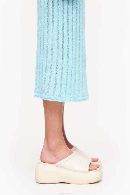 Bimba Y Lola кожени сандали на платформа крачна война слонова кост 28R6R566