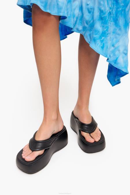 Bimba Y Lola кожени сандали на платформа крачна война черен 28R6R568