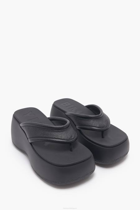 Bimba Y Lola кожени сандали на платформа крачна война черен 28R6R568