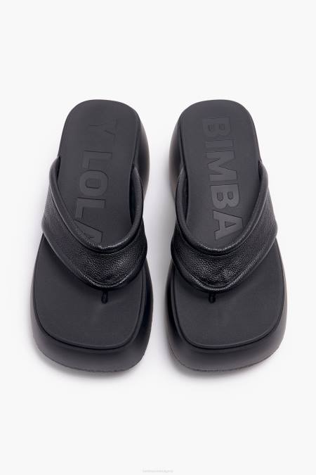 Bimba Y Lola кожени сандали на платформа крачна война черен 28R6R568