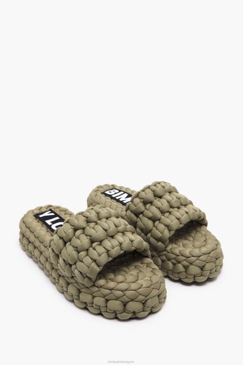 Bimba Y Lola плетен плосък сандал каки крачна война 28R6R572