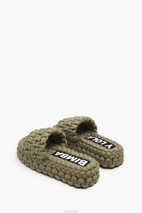 Bimba Y Lola плетен плосък сандал каки крачна война 28R6R572