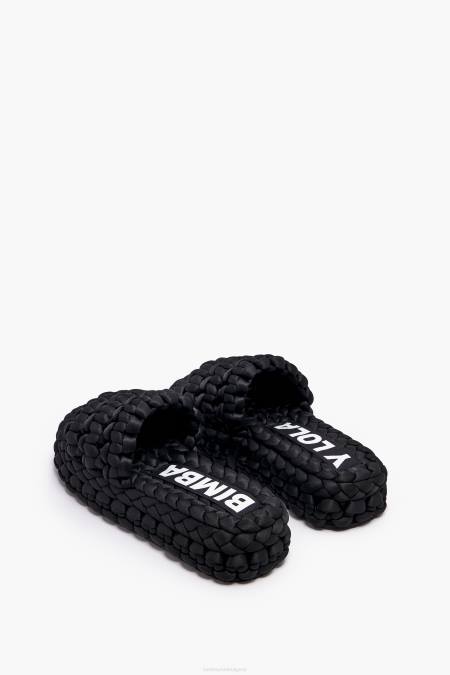 Bimba Y Lola плетен плосък сандал крачна война черен 28R6R573