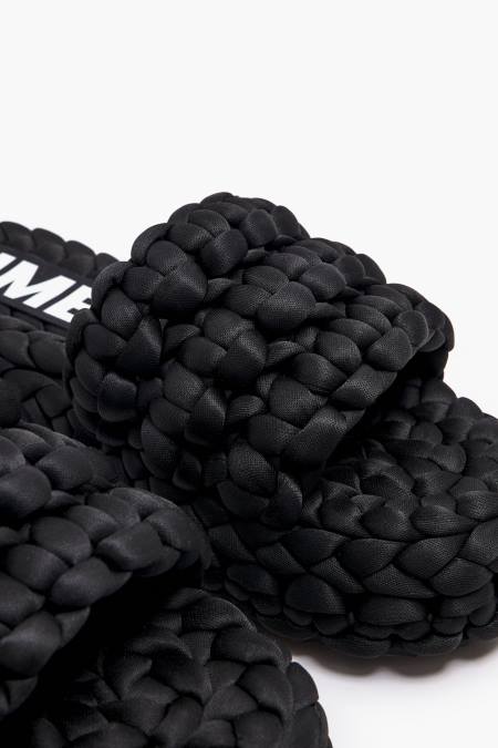 Bimba Y Lola плетен плосък сандал крачна война черен 28R6R573