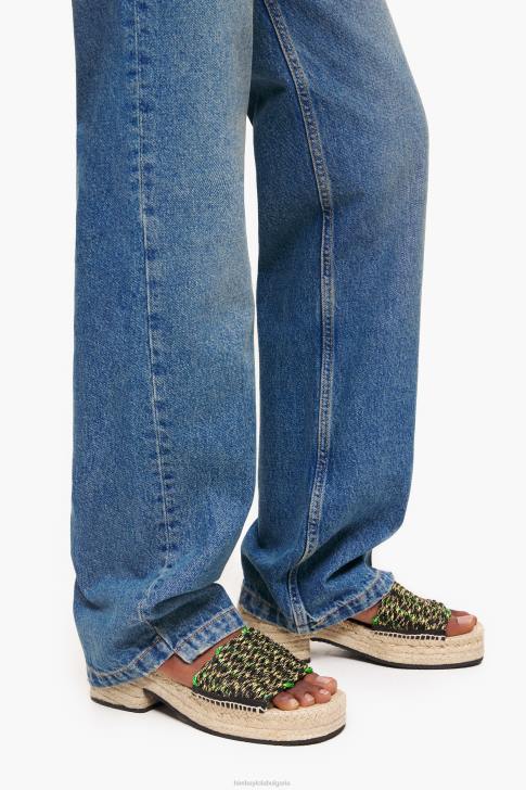 Bimba Y Lola Клин от макрама и юта зелено крачна война 28R6R583