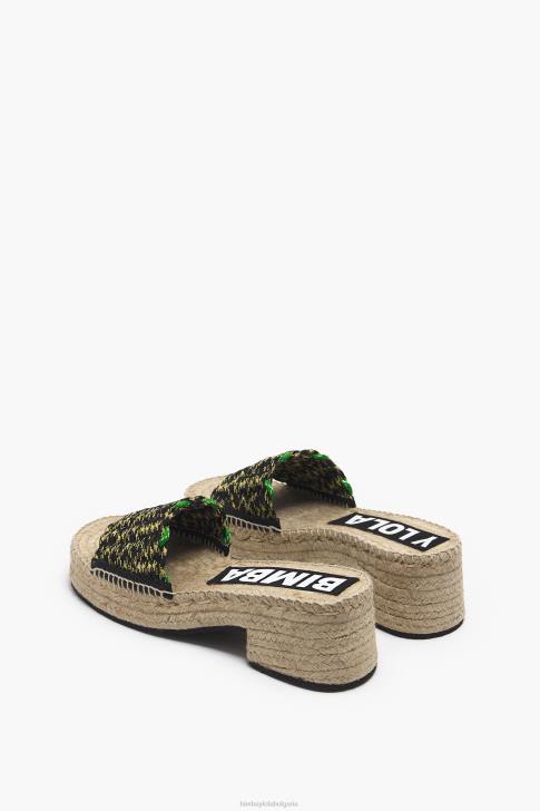 Bimba Y Lola Клин от макрама и юта зелено крачна война 28R6R583