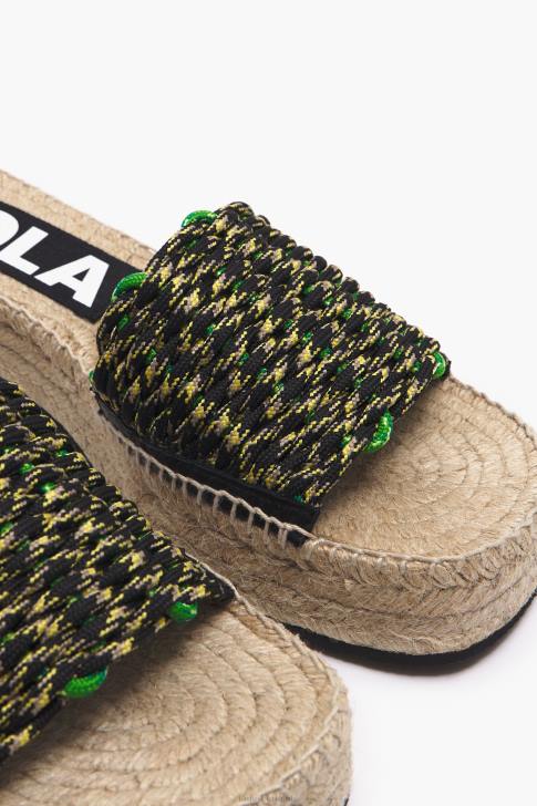 Bimba Y Lola Клин от макрама и юта зелено крачна война 28R6R583