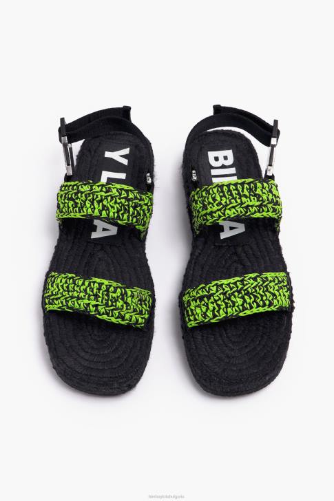 Bimba Y Lola плетен сандал на една кука зелено крачна война 28R6R584