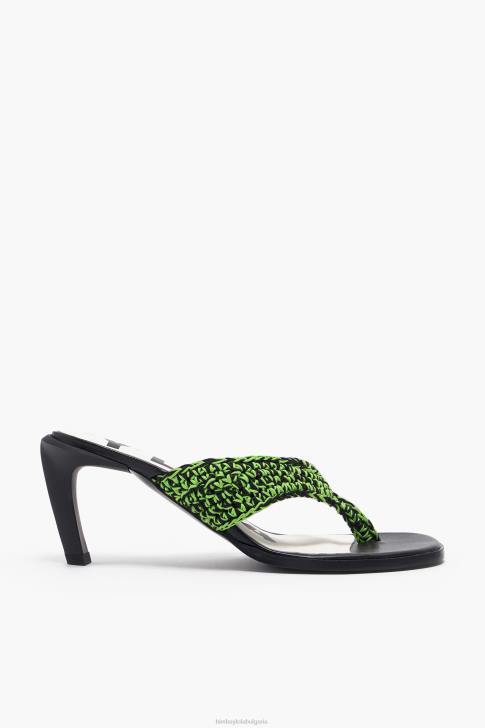 Bimba Y Lola плетени сандали на ток зелено крачна война 28R6R585